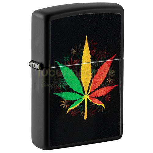 Bricheta originala Zippo cu flacara antivant editie speciala Rasta Cannabis